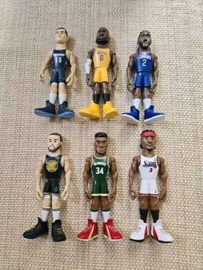 Six NBA-themed Player Figurines - 5 inches tall